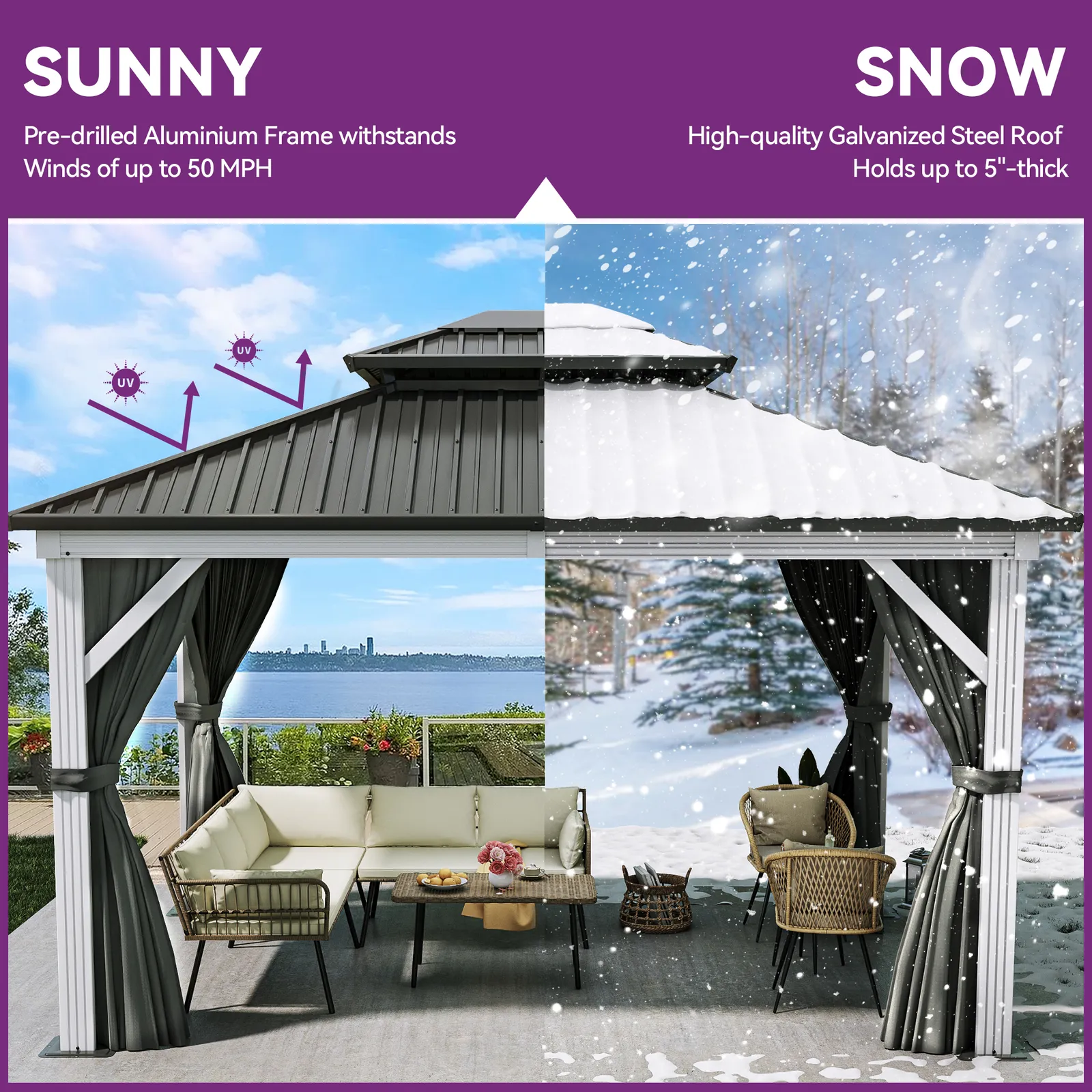 10x12 Outdoor Patio Hard Top Gazebo - Image 5