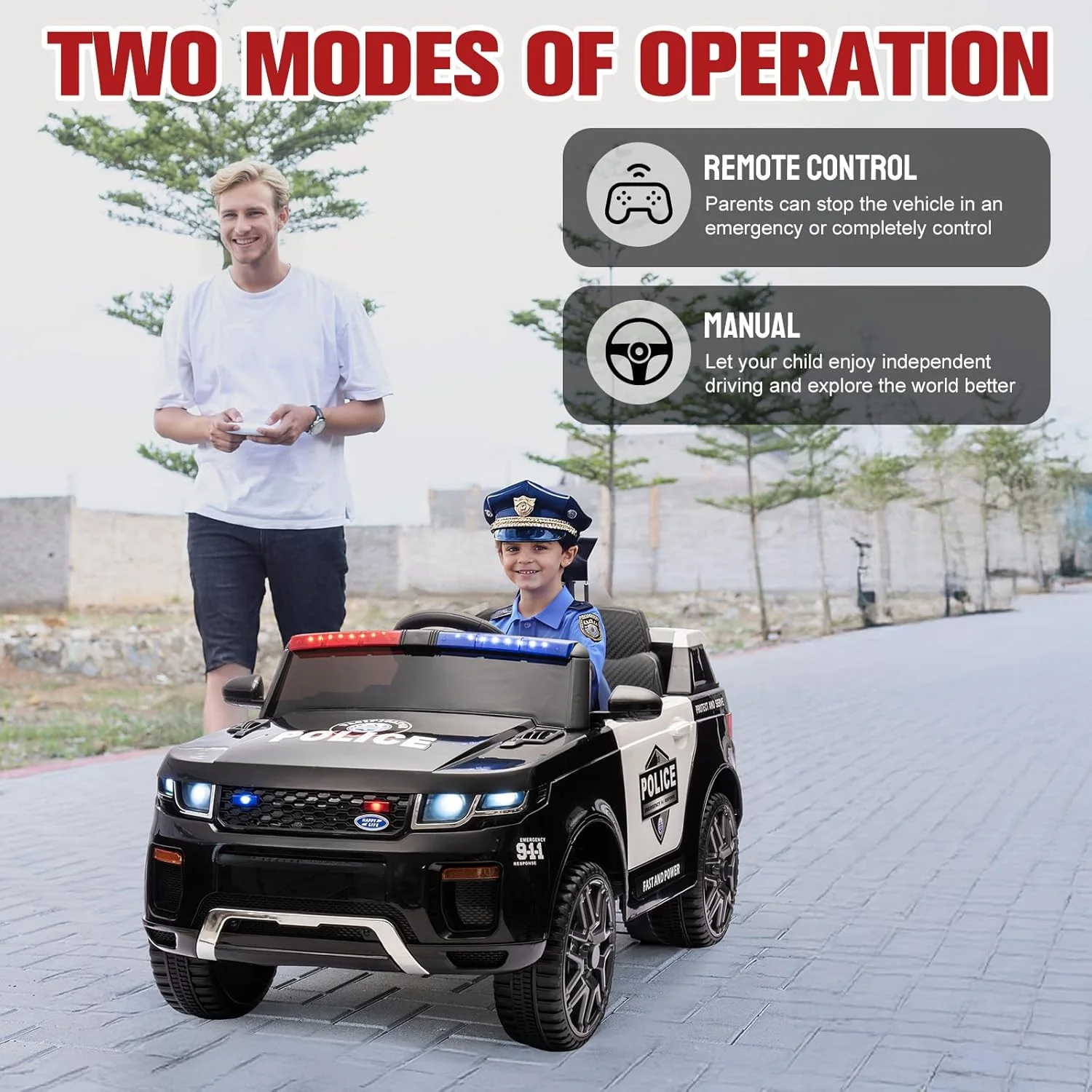 12V Police Car with Remote Control - Image 2