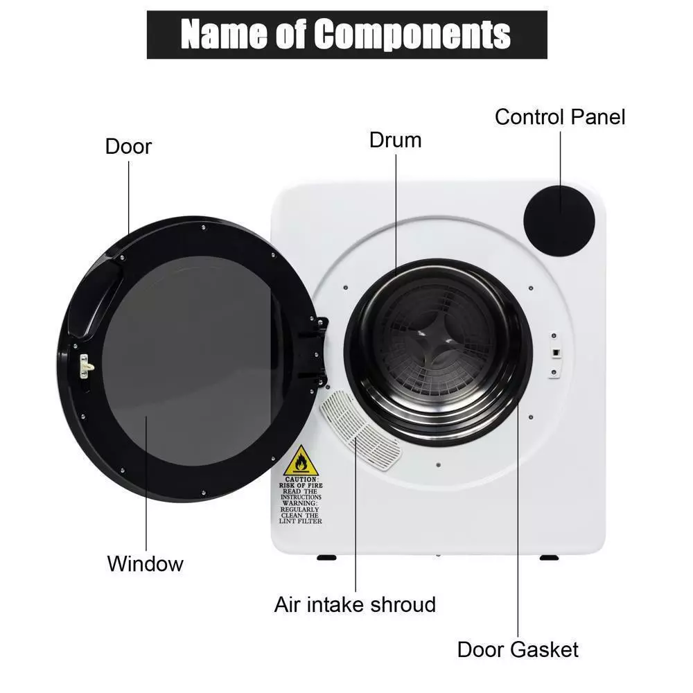 13.2lbs Portable Tumble Dryer Machine - Image 4