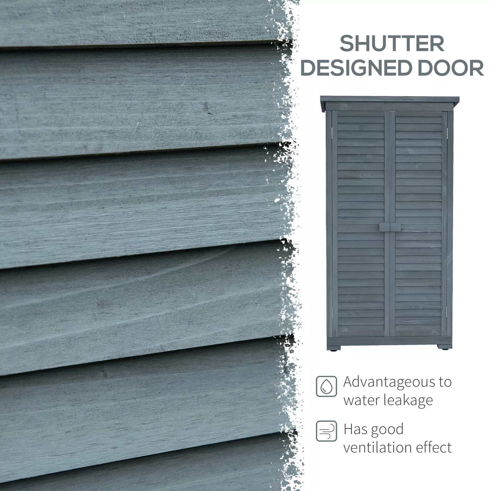 132lbs Wooden Outdoor Garden Shed - Image 4