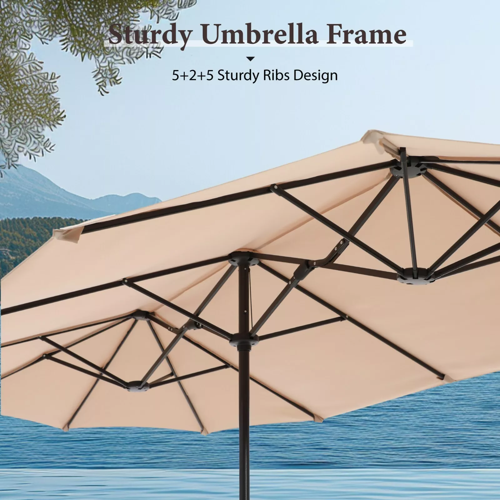 13FT Outdoor Patio Large Umbrella - Image 3
