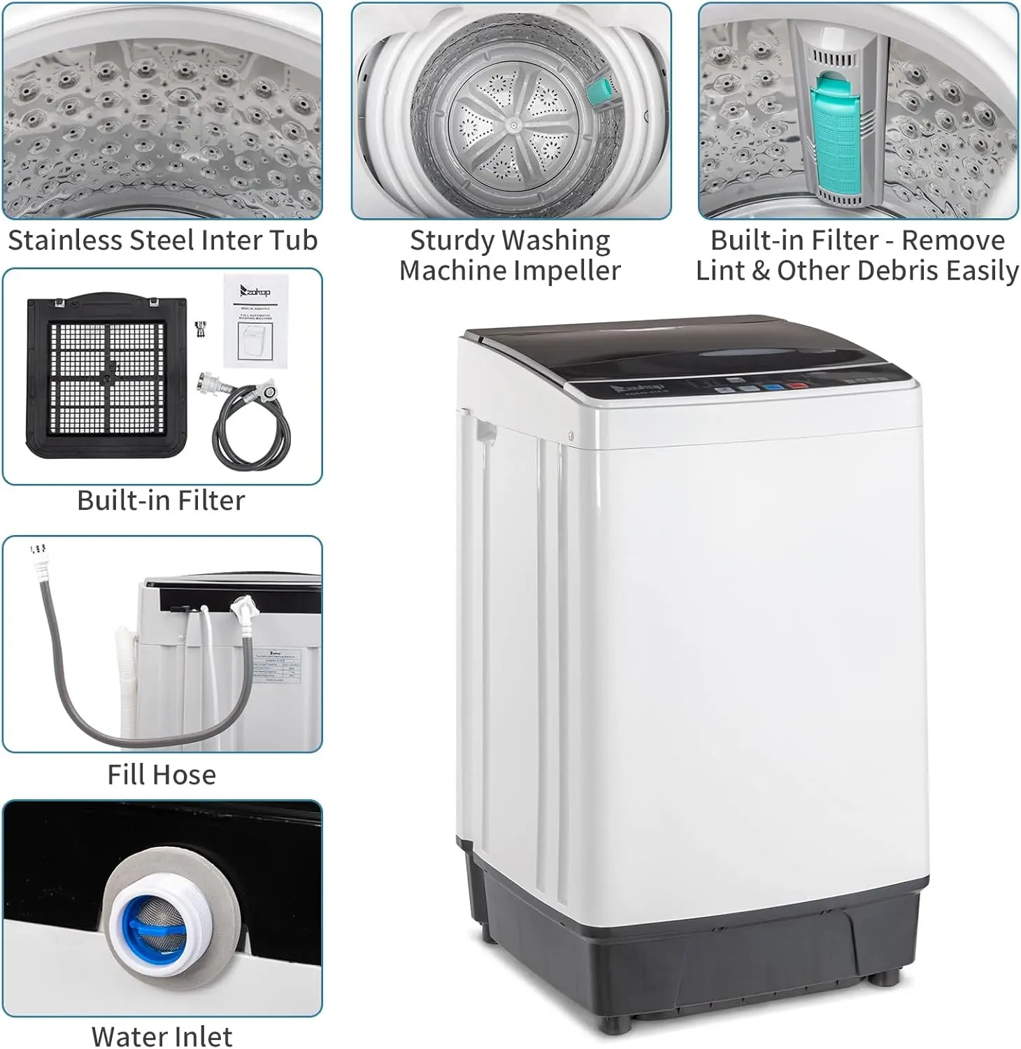 17.6lbs Portable Apartment Ventless Washer & Spin Dryer - Image 5