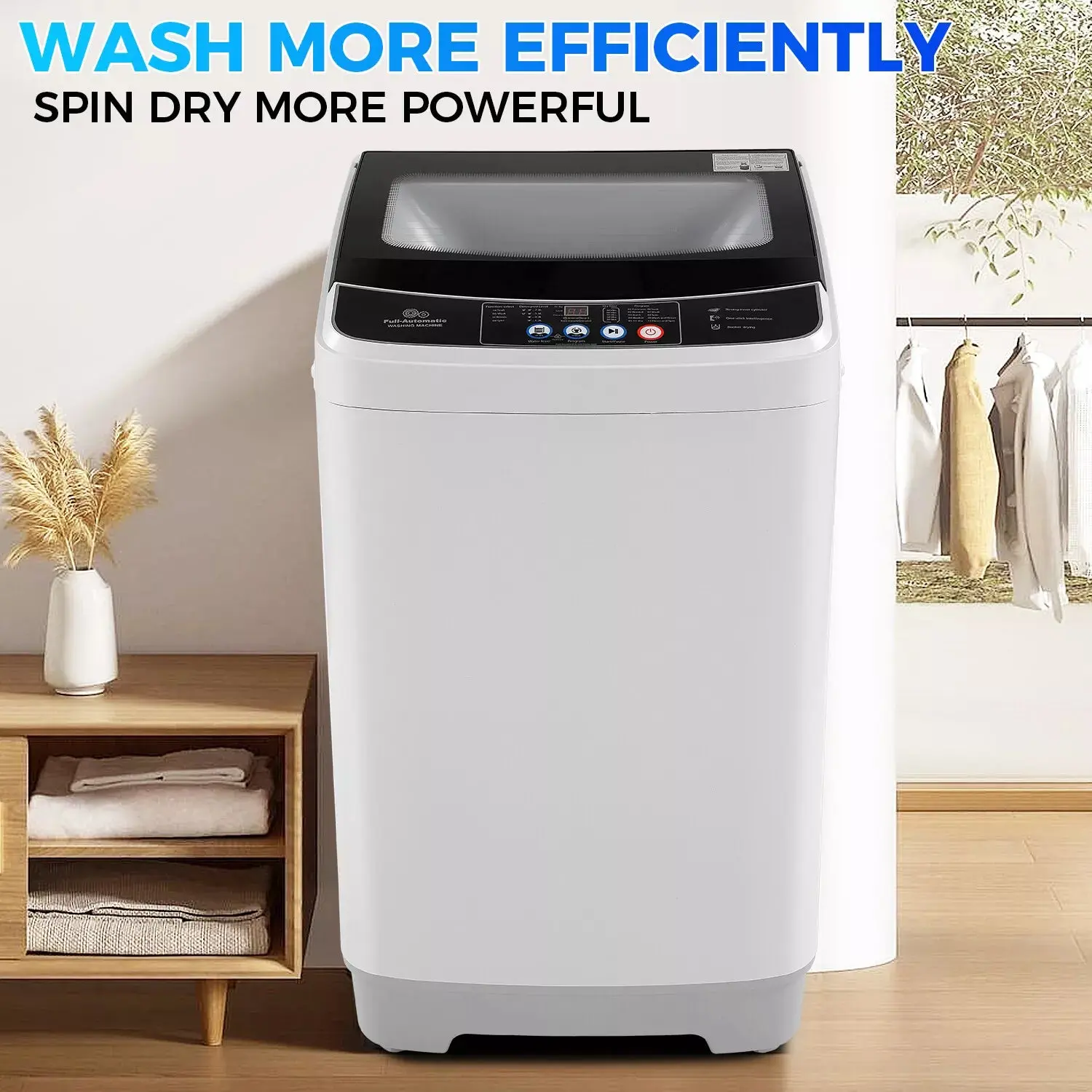 17.8lbs Portable Apartment Ventless Washer & Spin Dryer (Glass) - Image 8