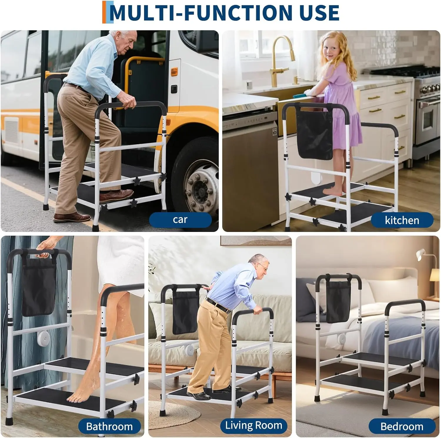 22" Elderly Bedside Step Stool (Double Steps) - Image 7