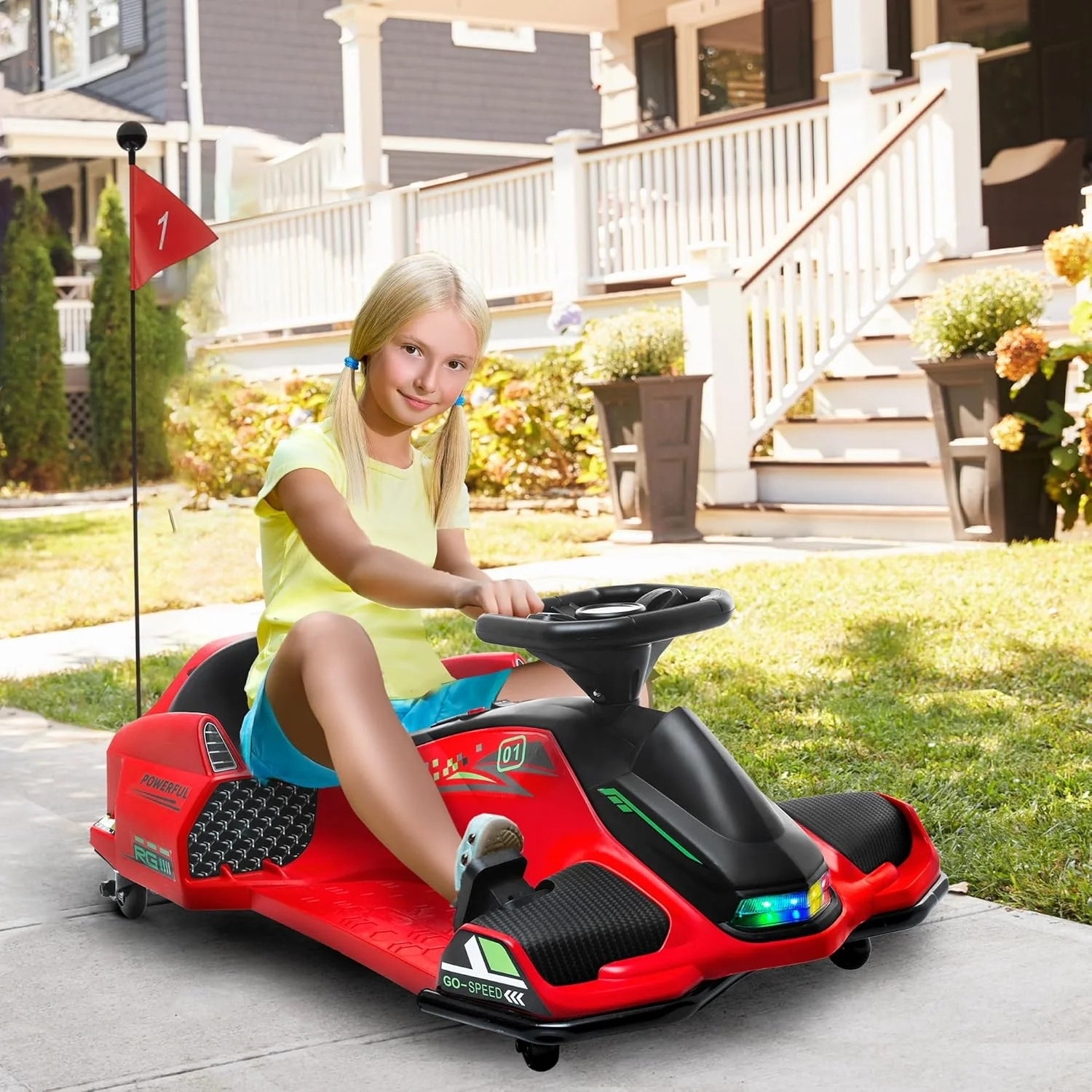 24V Electric Go-Kart for Kids W/ Remote Control - Image 4