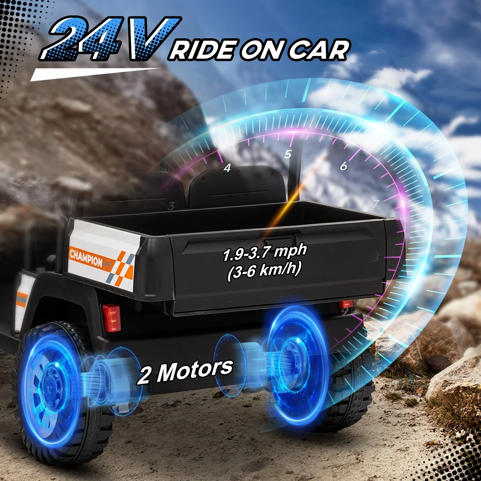 24V Kid's Electric Ride On Golf Car - Image 4