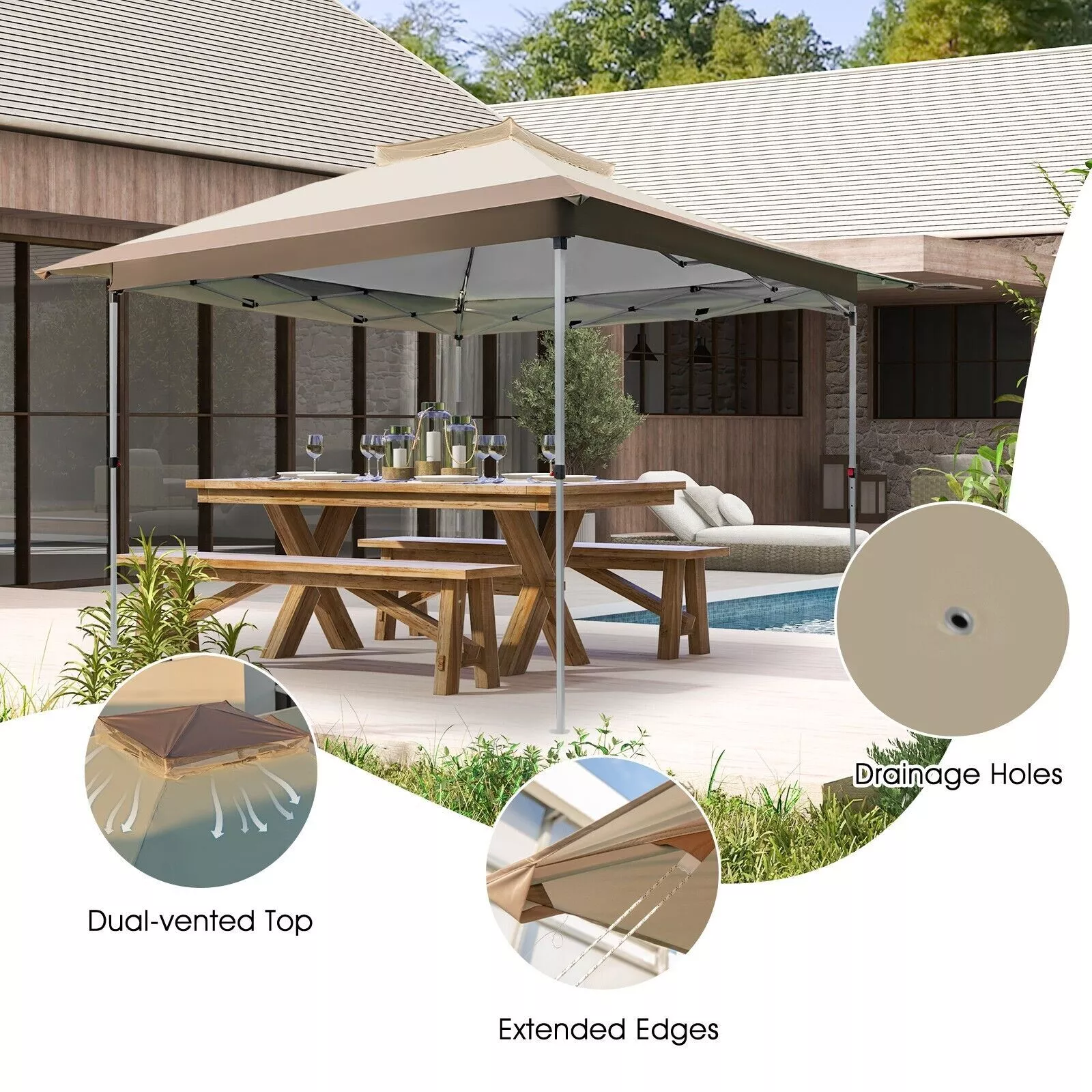 3.5x3.5 Outdoor Pop Up Garden Gazebo - Image 3