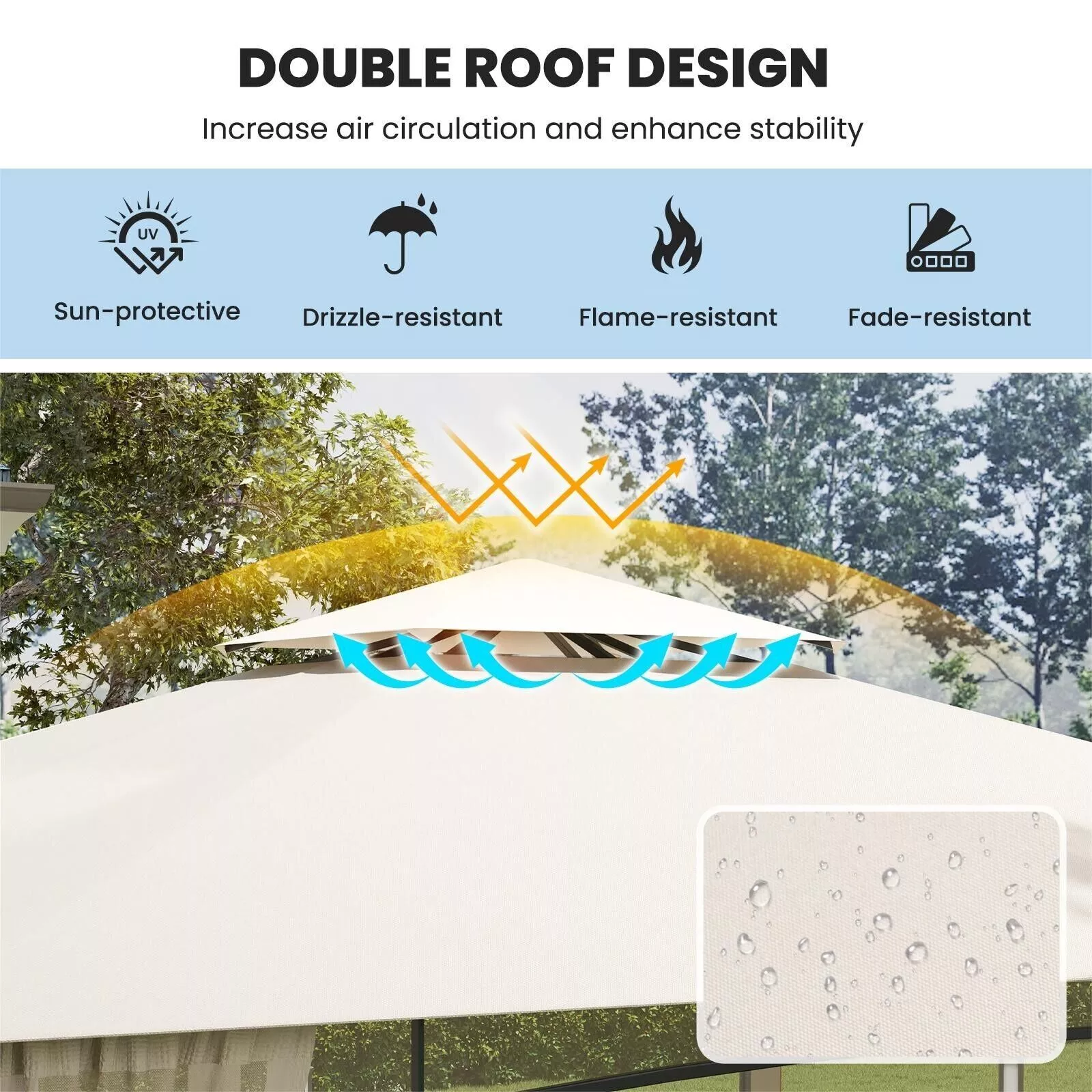 3.6x3 Outdoor Garden Gazebo With Sides - Image 5