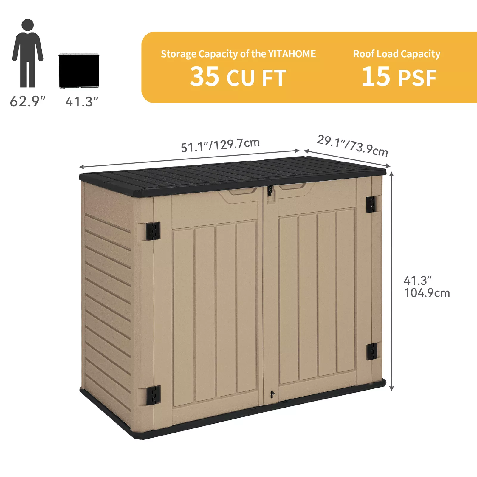 35 Cu Ft Small Outdoor Utility Storage Shed - Image 7