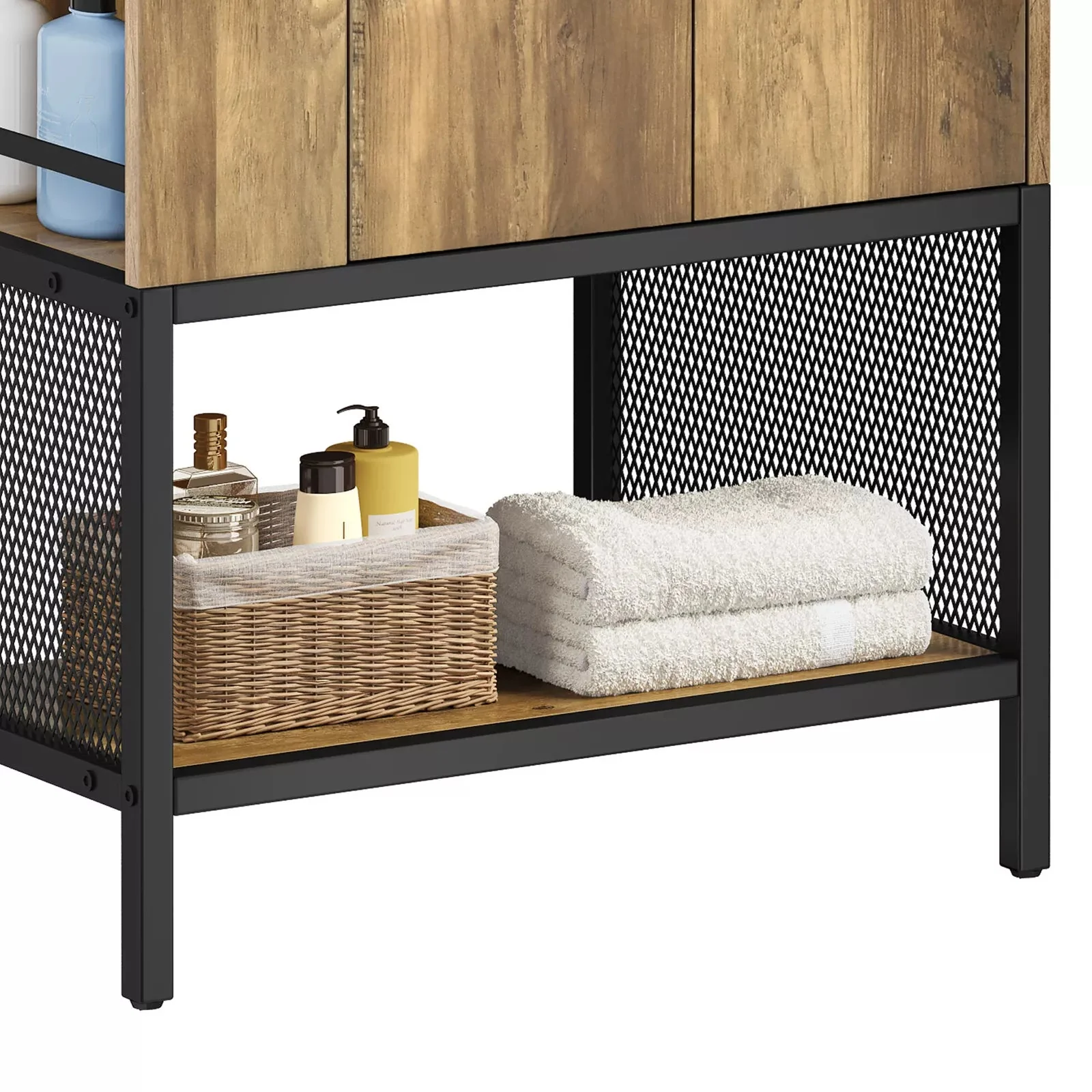 35" Industrial Bathroom Vanity Cabinet With Sink - Image 6