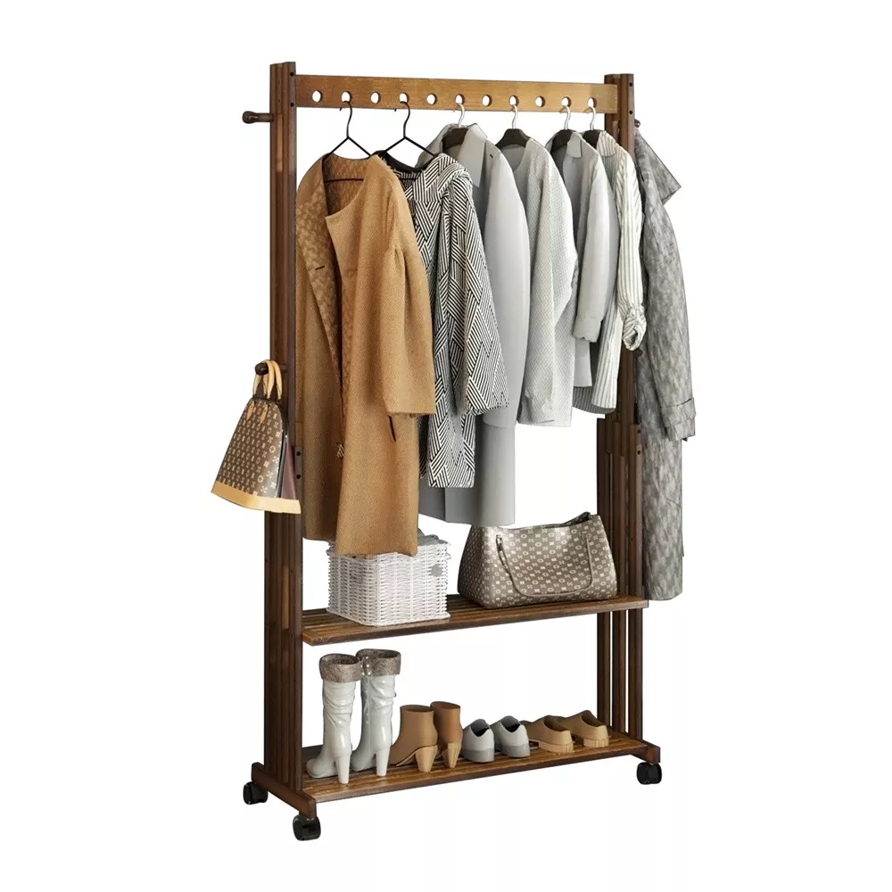 35" Heavy Duty Rolling Wardrobe Clothes Rack - Image 2
