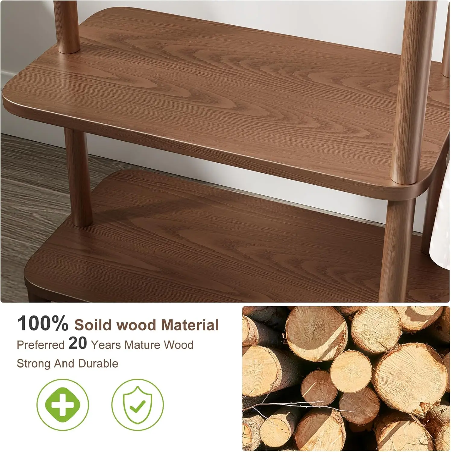 39" Heavy Duty Wood Wardrobe Clothes Rack - Image 5