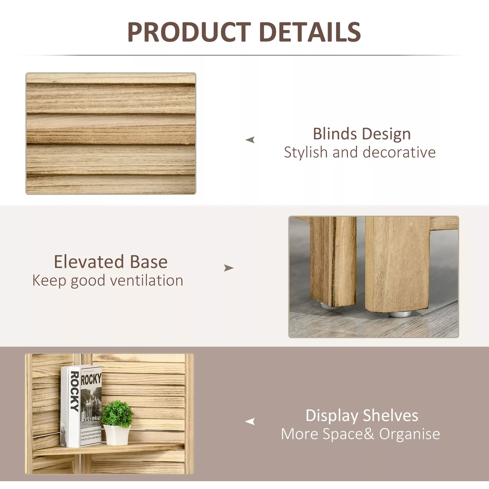 4 Panels Room Dividers Partition Wall - Image 5