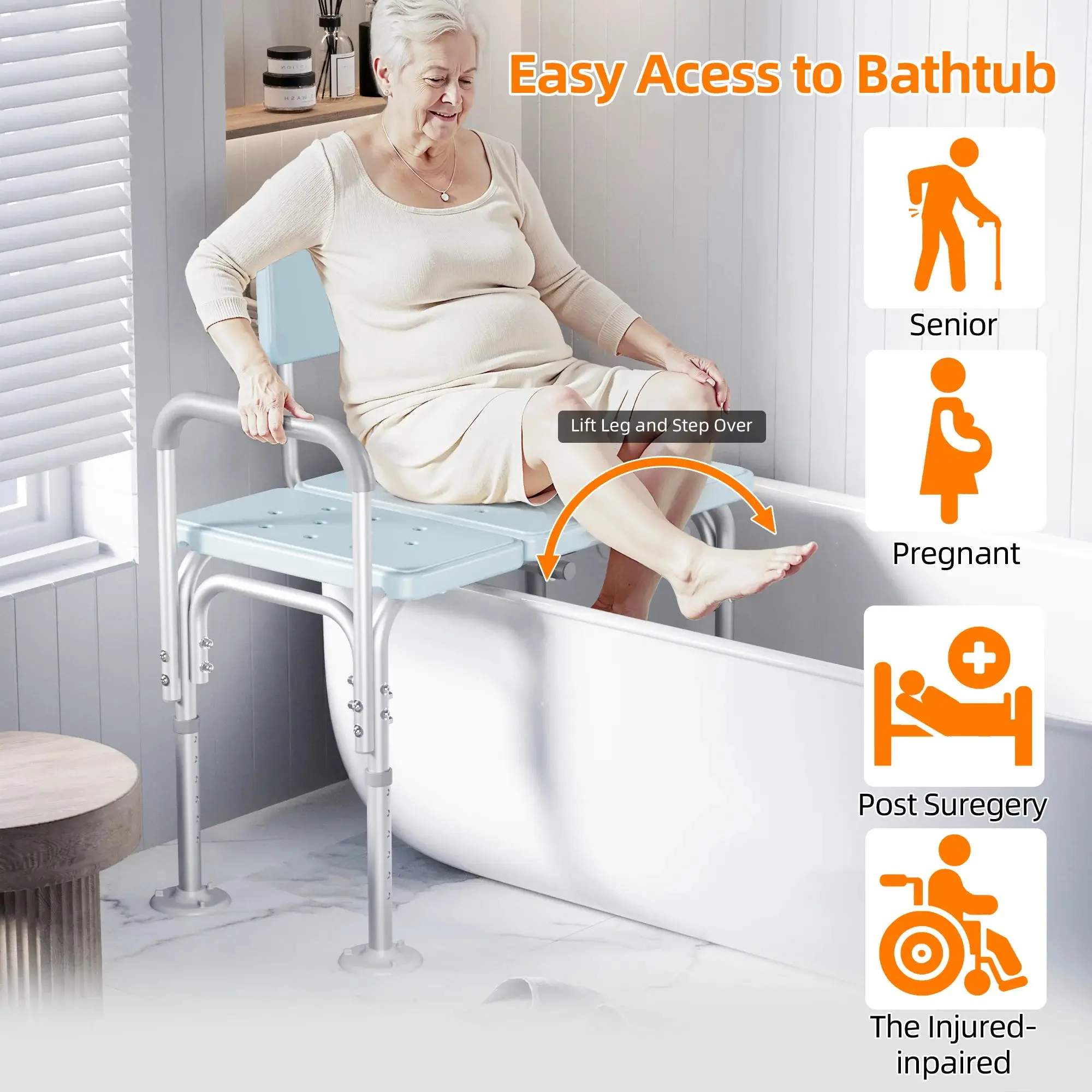 500lbs Shower Transfer Bench - Image 2