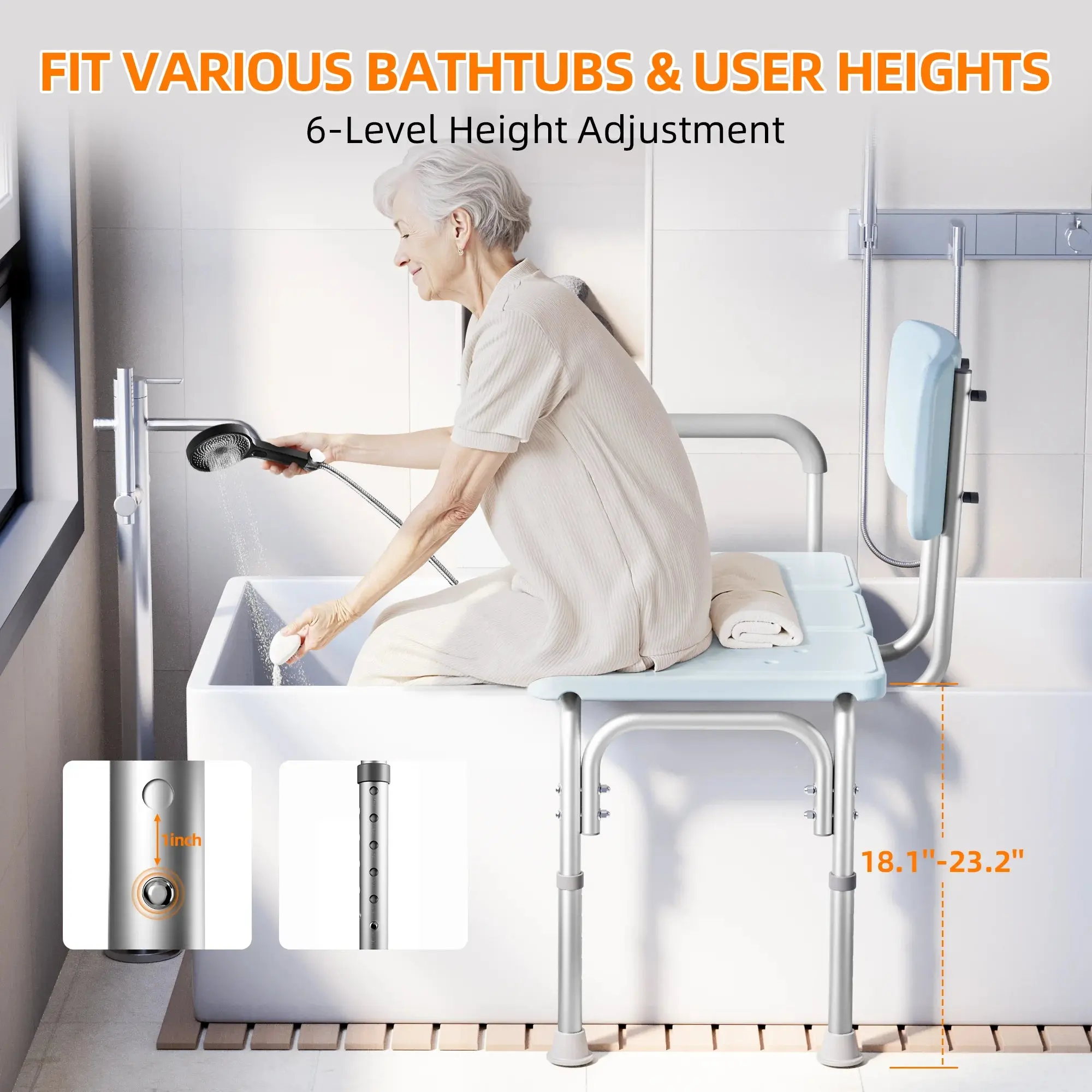 500lbs Shower Transfer Bench - Image 3
