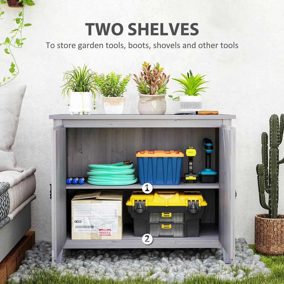 55lbs Wooden Outdoor Garden Shed - Image 4