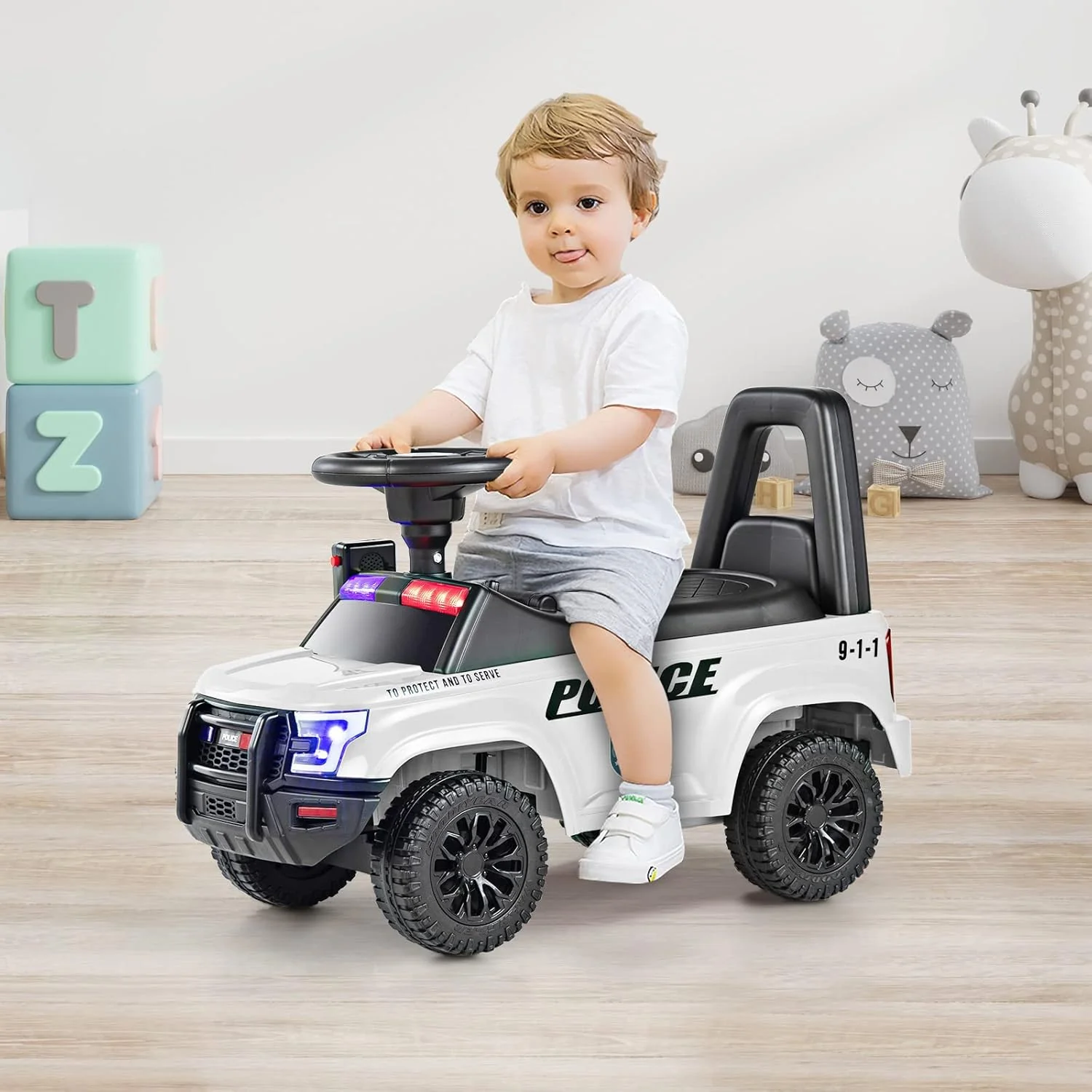6V Kids Ride-On Police Car - Image 3