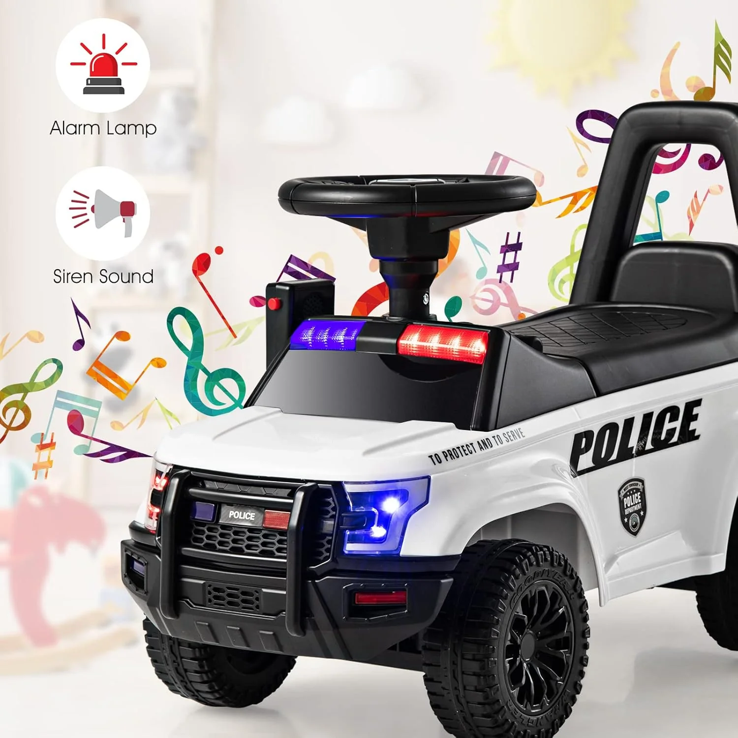 6V Kids Ride-On Police Car - Image 5