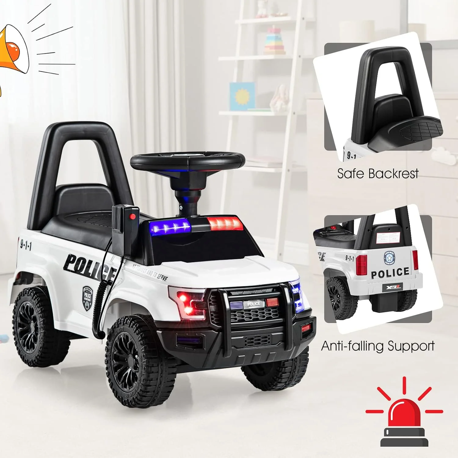 6V Kids Ride-On Police Car - Image 7