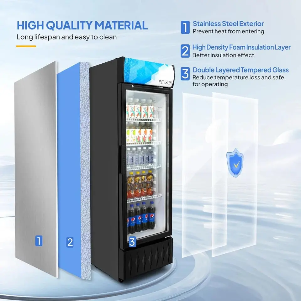8.1 Cu Ft Commercial Drink Cooler Fridge - Image 5