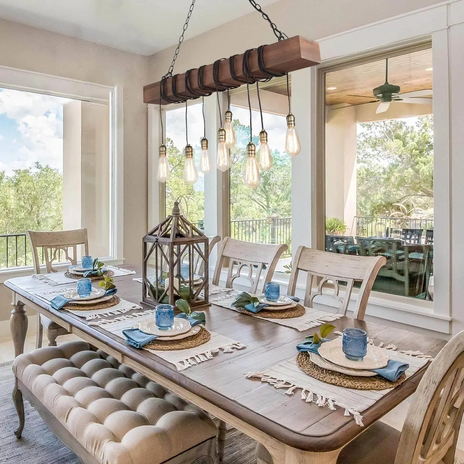 8 Ropes Farmhouse Dining Room Chandelier - Image 2