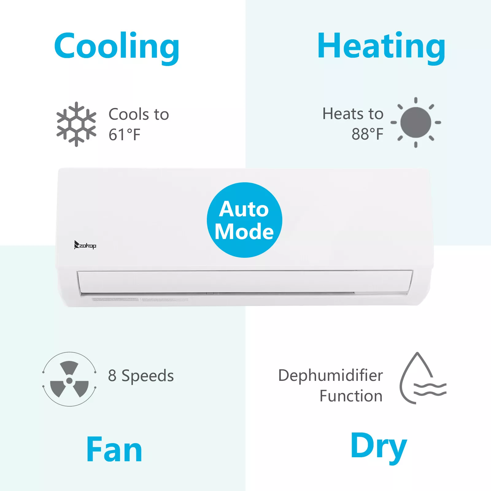 9000 BTU Mini Split Heat Pump Air Conditioner - Image 3
