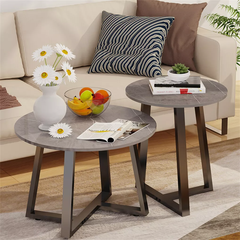 Abbie Round Marble Nesting Coffee Table