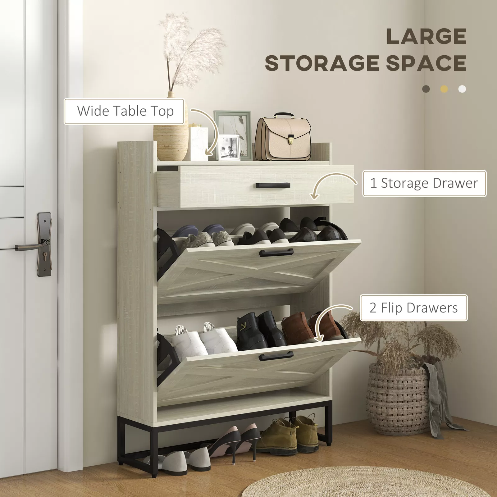 Adele Narrow Entryway Shoe Cabinet - Image 4