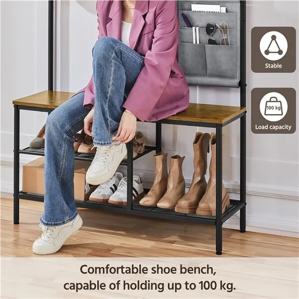 Aimee Coat Stand With Shoe Rack - Image 5
