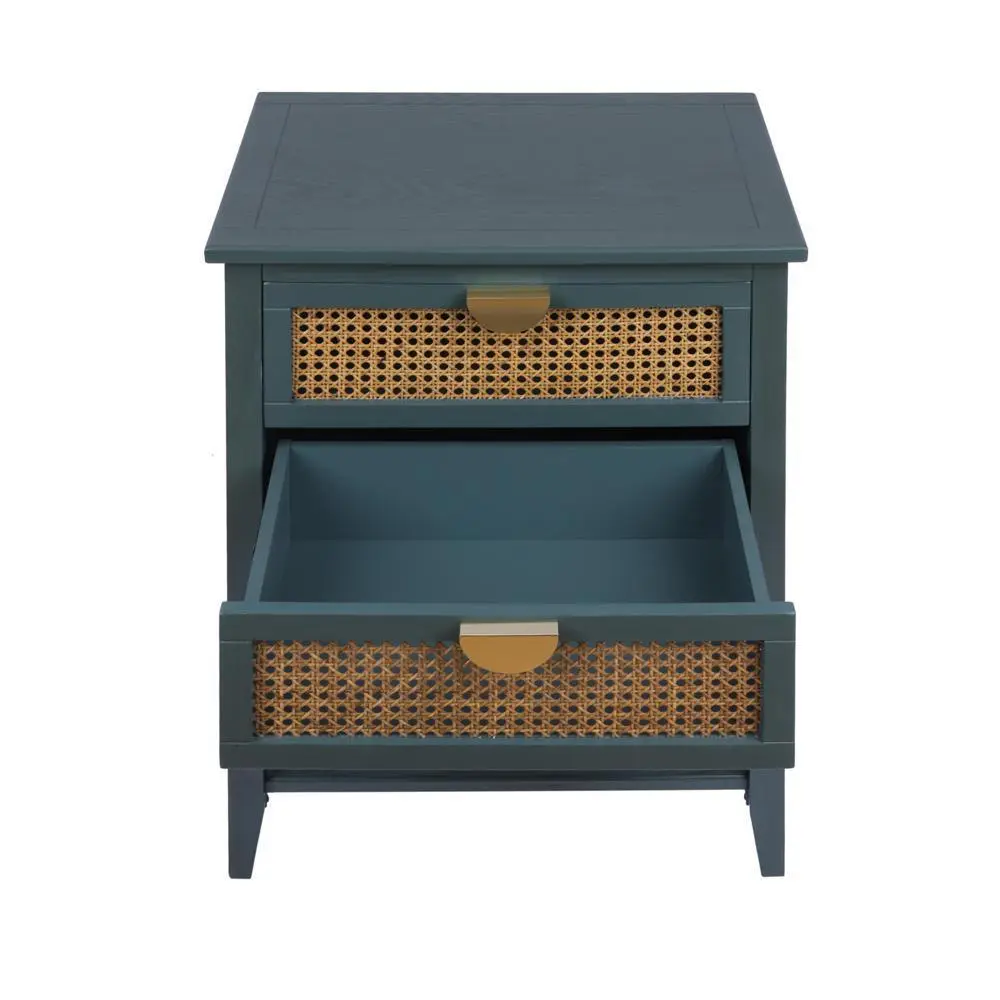 Aled Rattan Nightstand Table With Drawer - Image 3