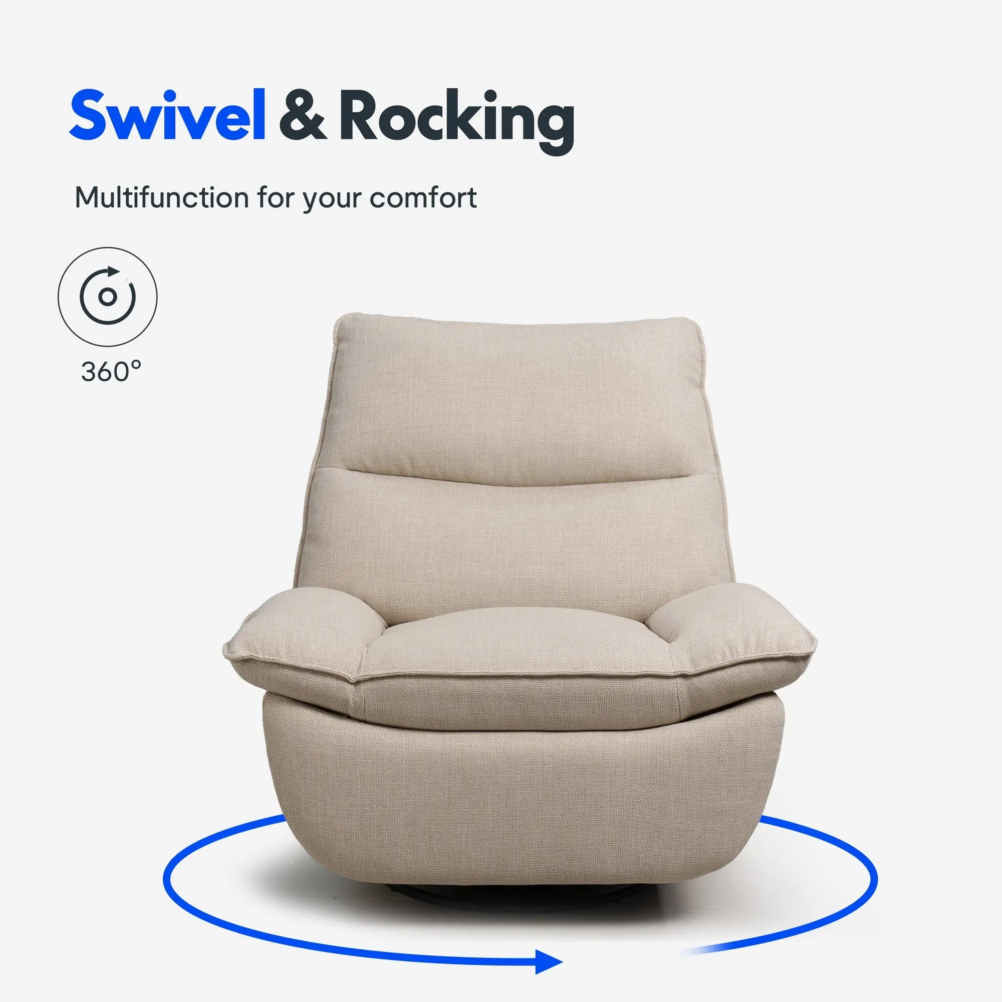 Alice Oversized Wide Swivel Recliner Chair - Image 3