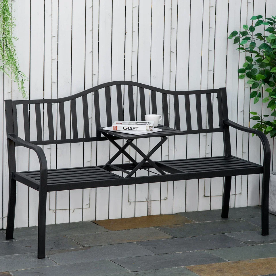 Allan Metal Outdoor Garden Bench