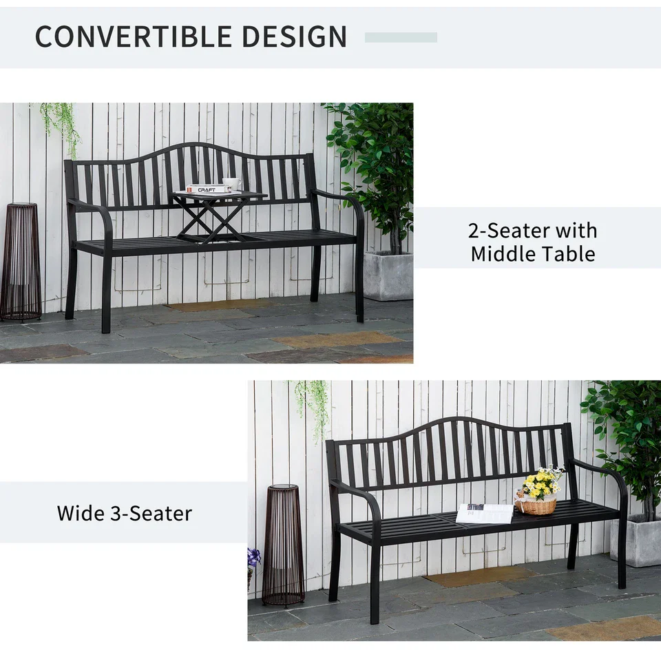 Allan Metal Outdoor Garden Bench - Image 3