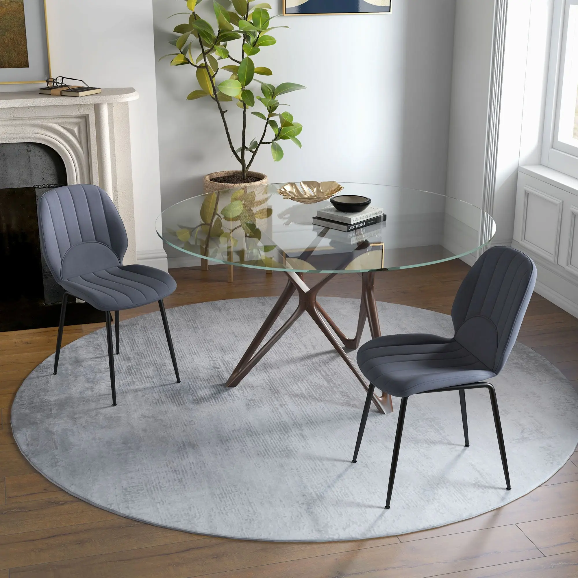 Anaya Velvet Dining Room Chair (Set of 2)