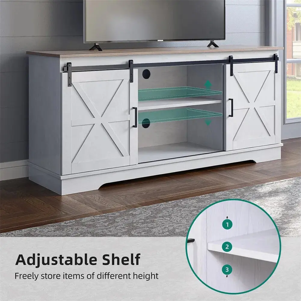 Anna Farmhouse TV Media Cabinet Console - Image 6