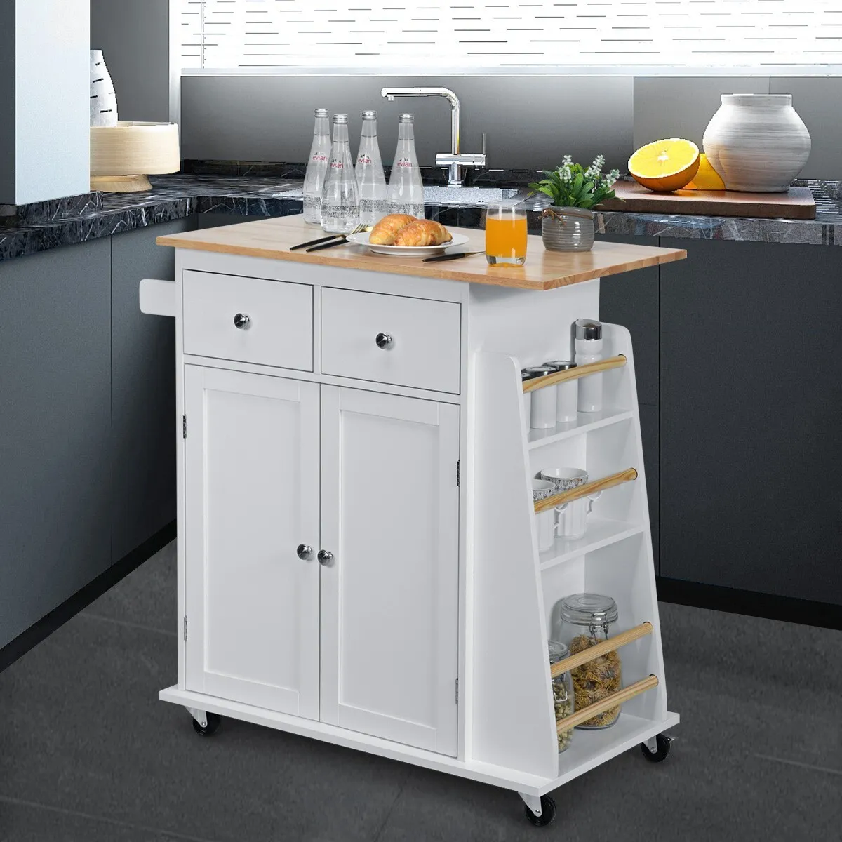Arman Small Kitchen Island With Wheels