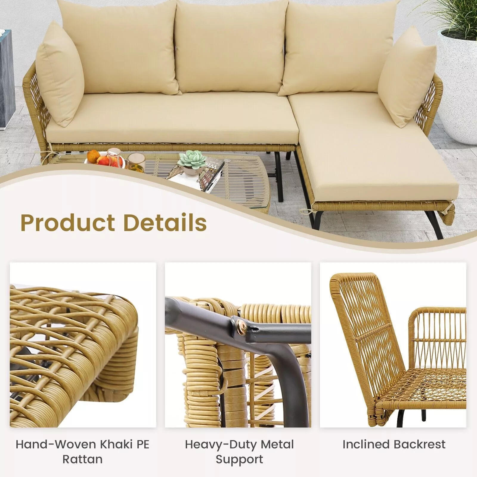 Astrid Outdoor Garden Corner Couch Set - Image 4