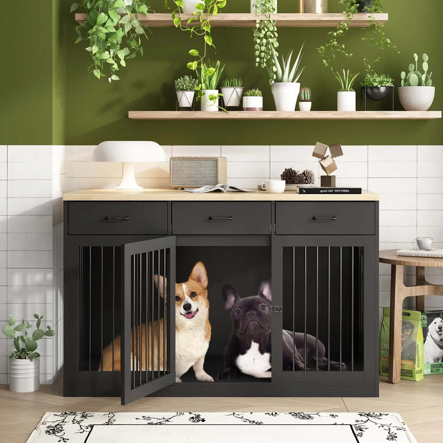 55.3" Avila Large Dog Crates Furniture - Image 2