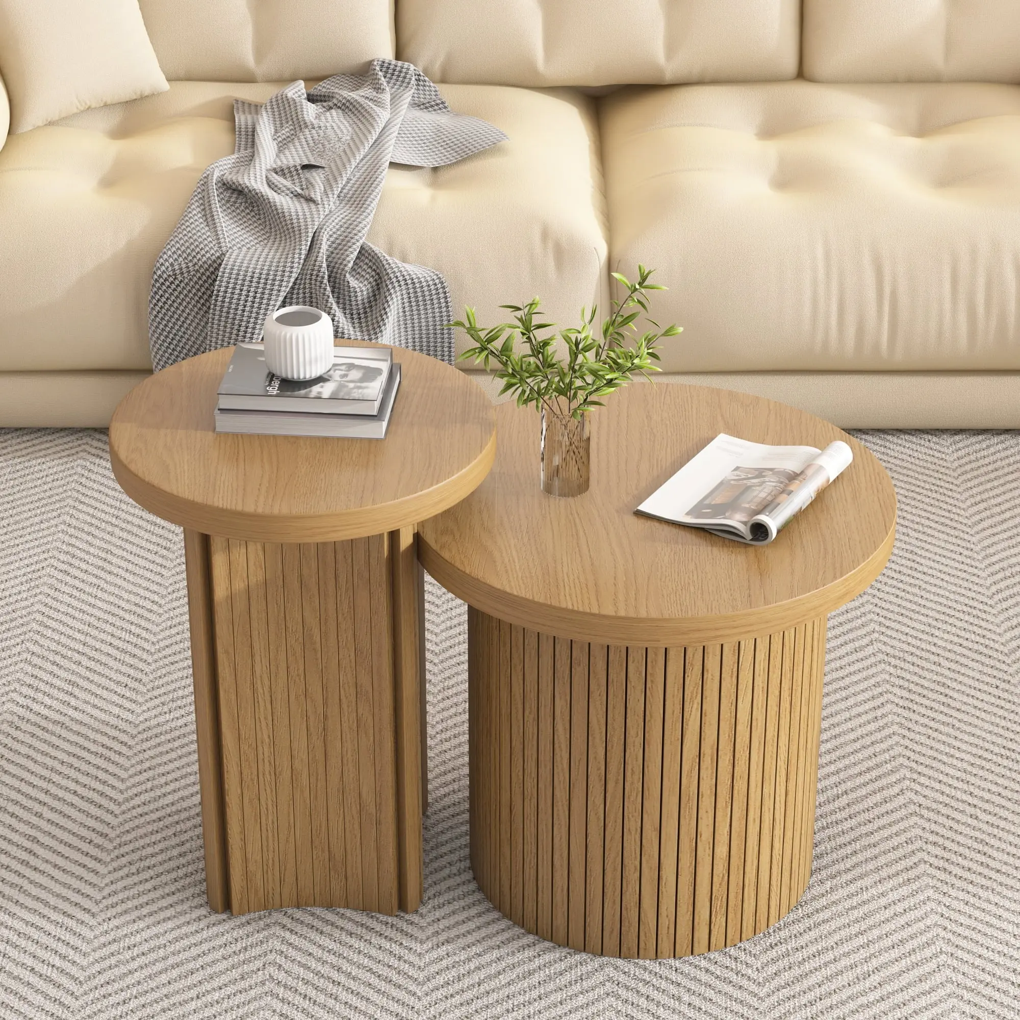 Ayla Round Modern Nesting Coffee Table - Image 3