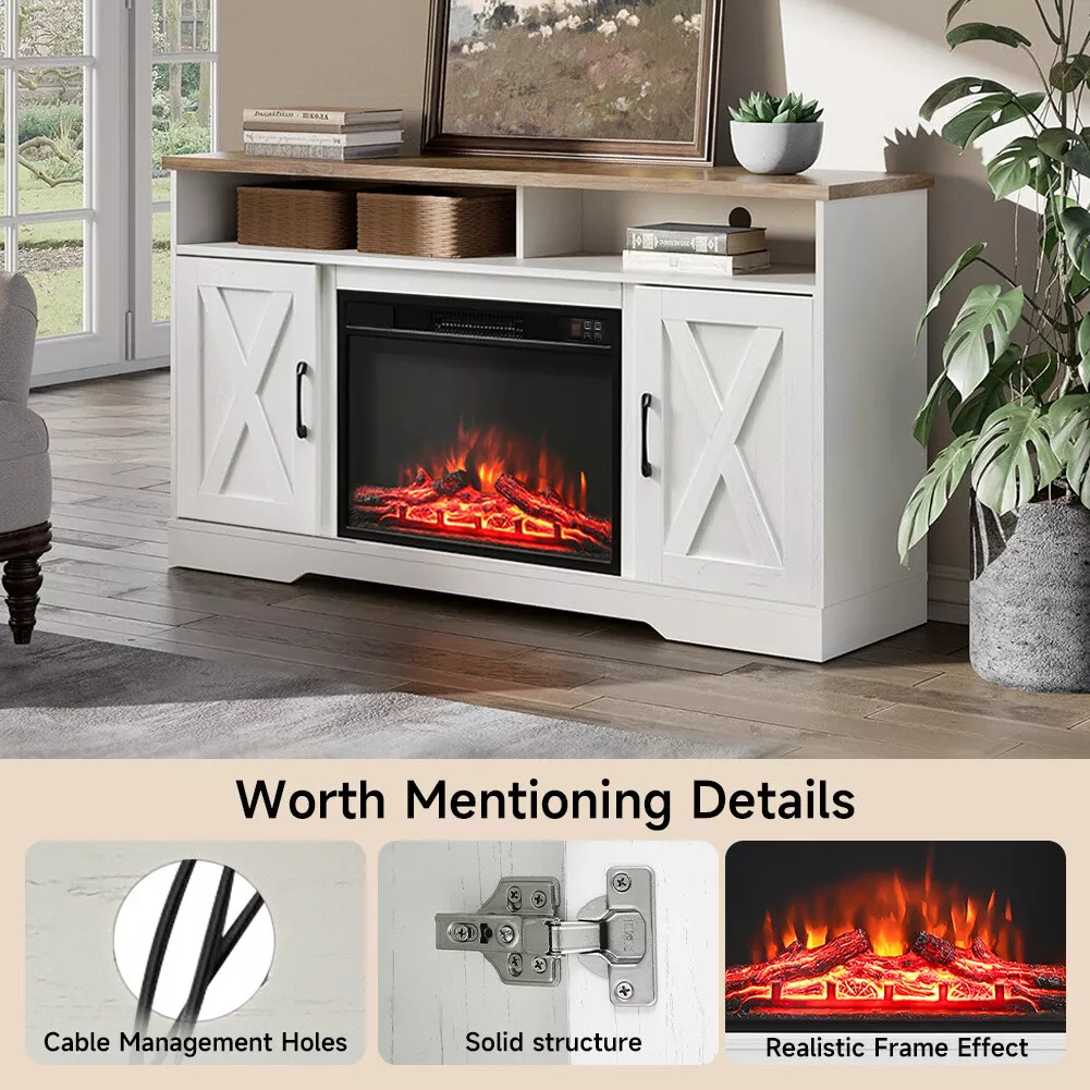Bailey Farmhouse Fireplace TV Cabinet Stand - Image 3