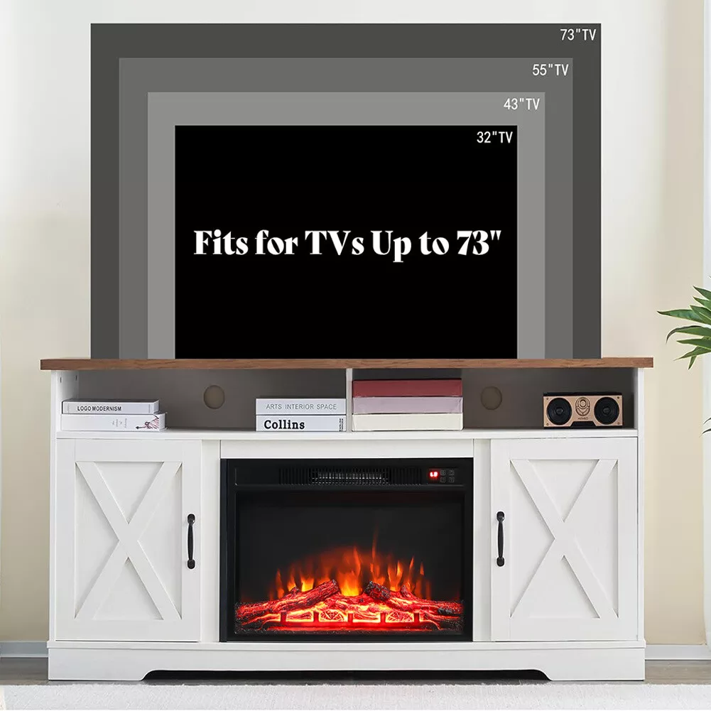 Bailey Farmhouse Fireplace TV Cabinet Stand - Image 9