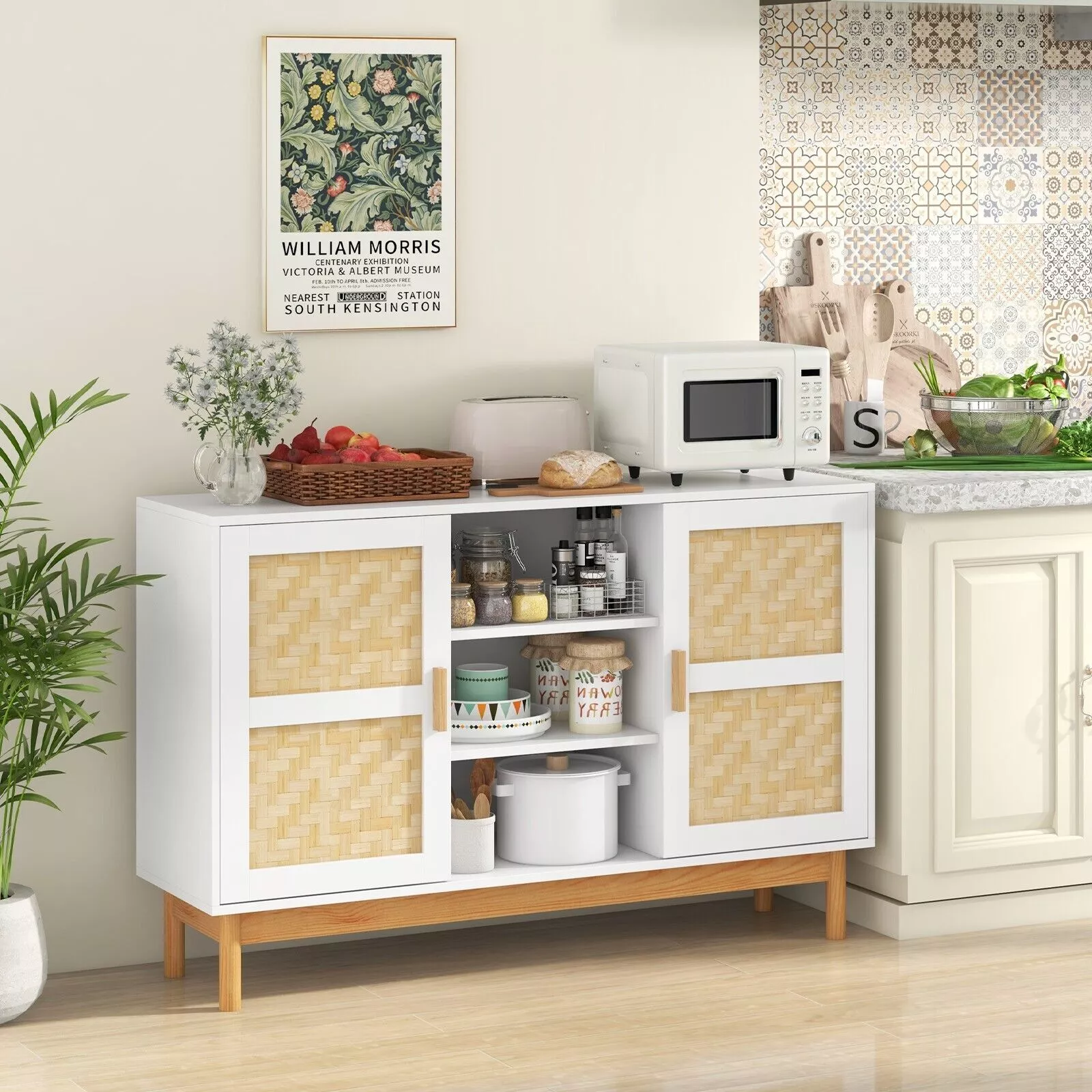 Bamboo Sideboard Buffet Cabinet