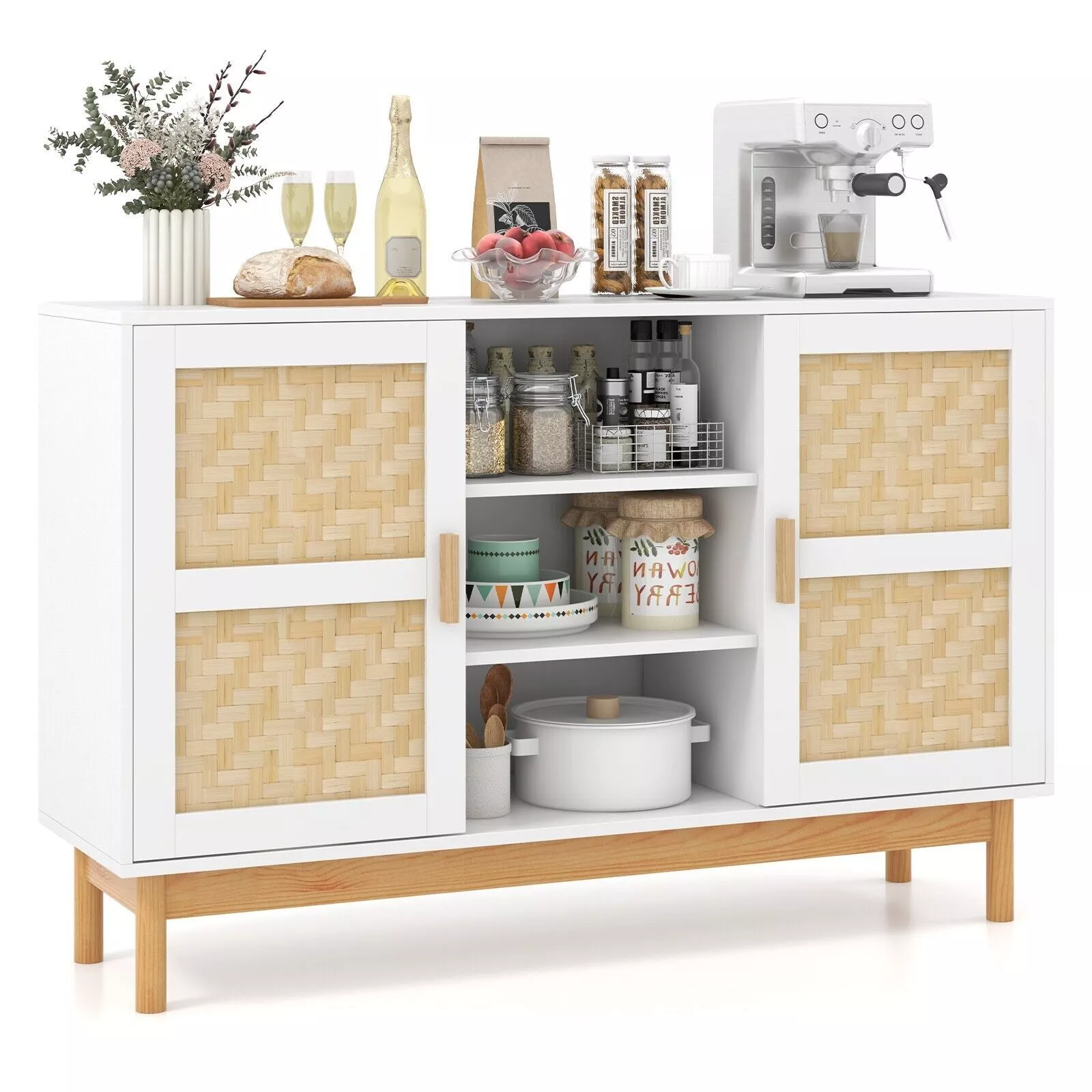 Bamboo Sideboard Buffet Cabinet - Image 2