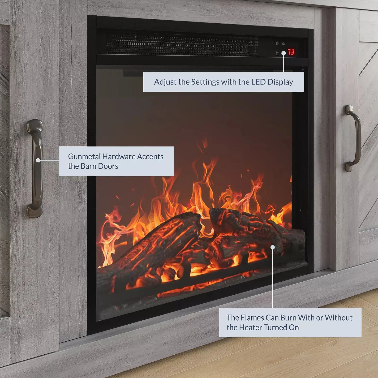 Bell Farmhouse Fireplace TV Stand (Up to 65") - Image 4