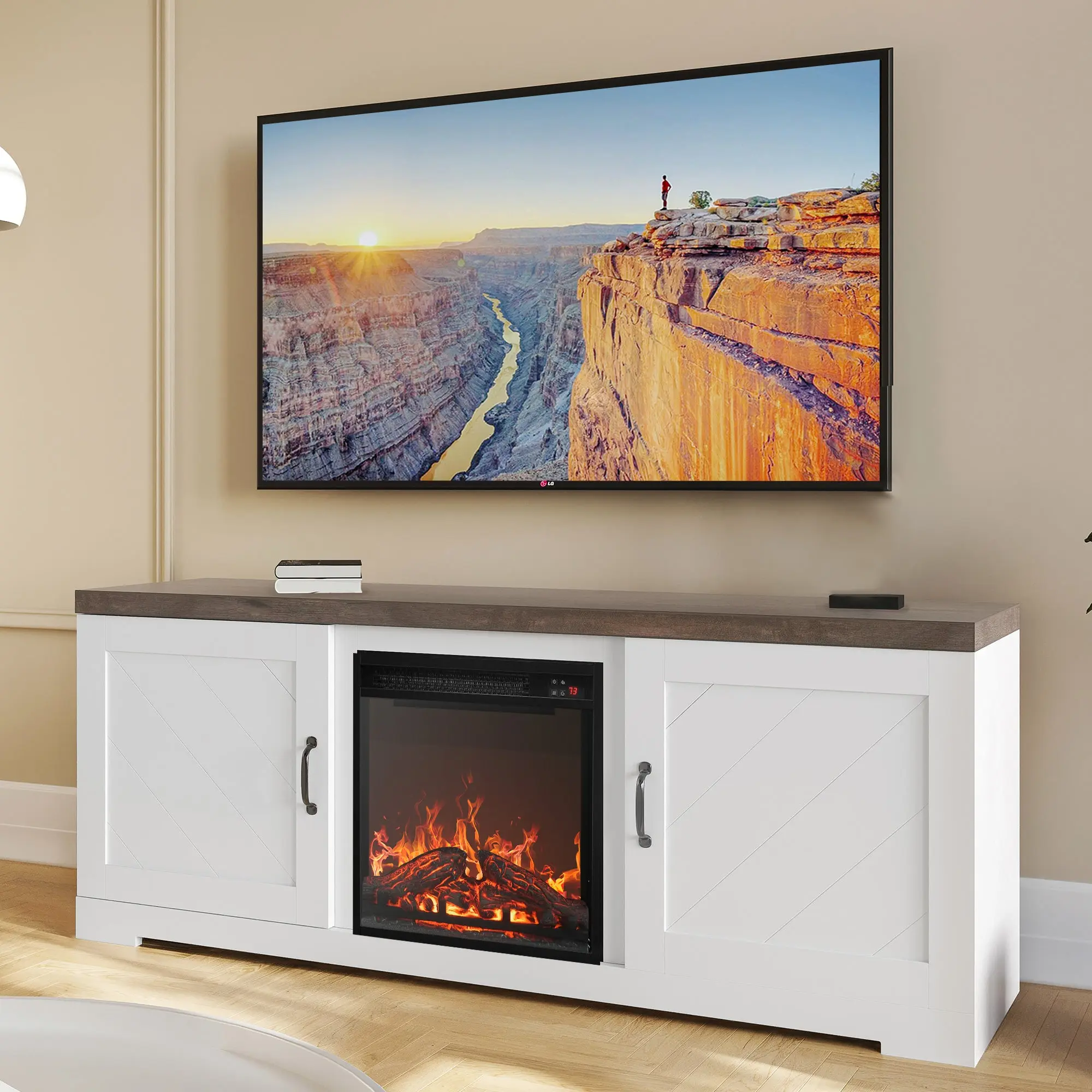 Bell Farmhouse Fireplace TV Stand (Up to 65") - Image 8