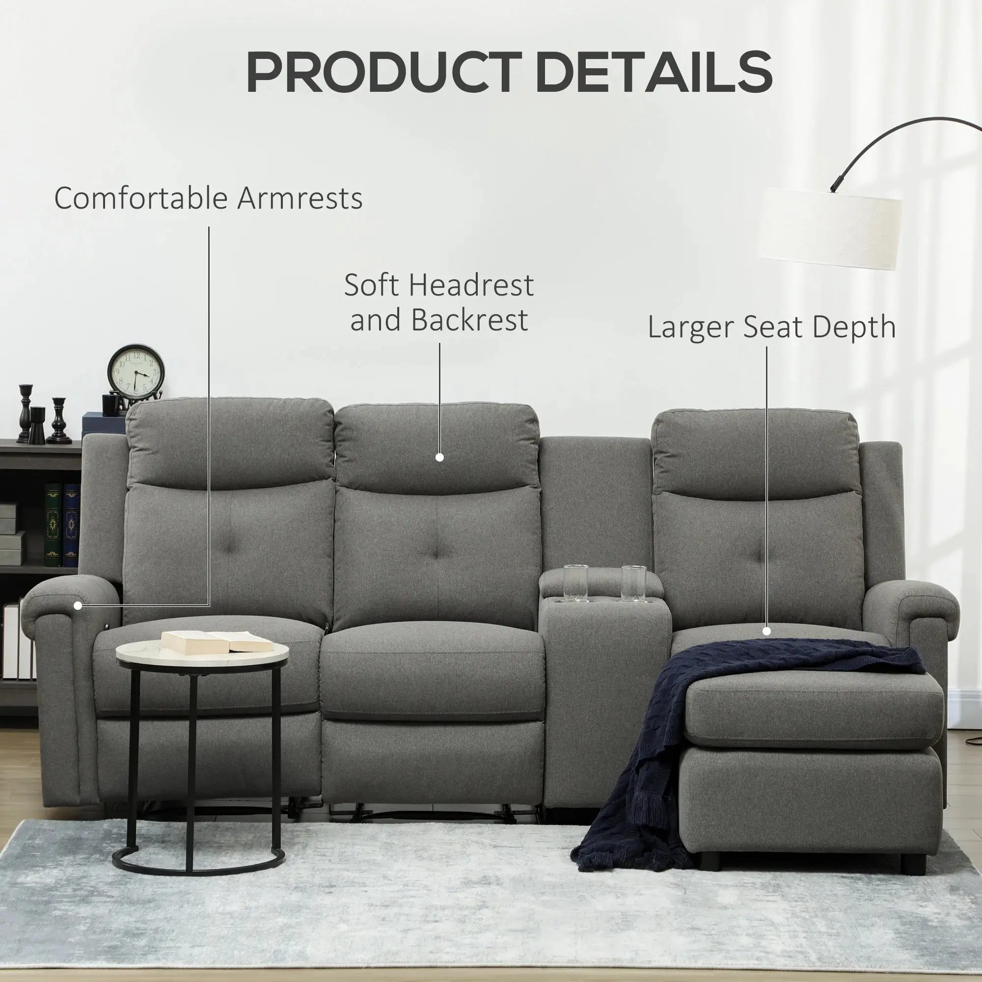 Belle Reclining Sectional Couch - Image 3