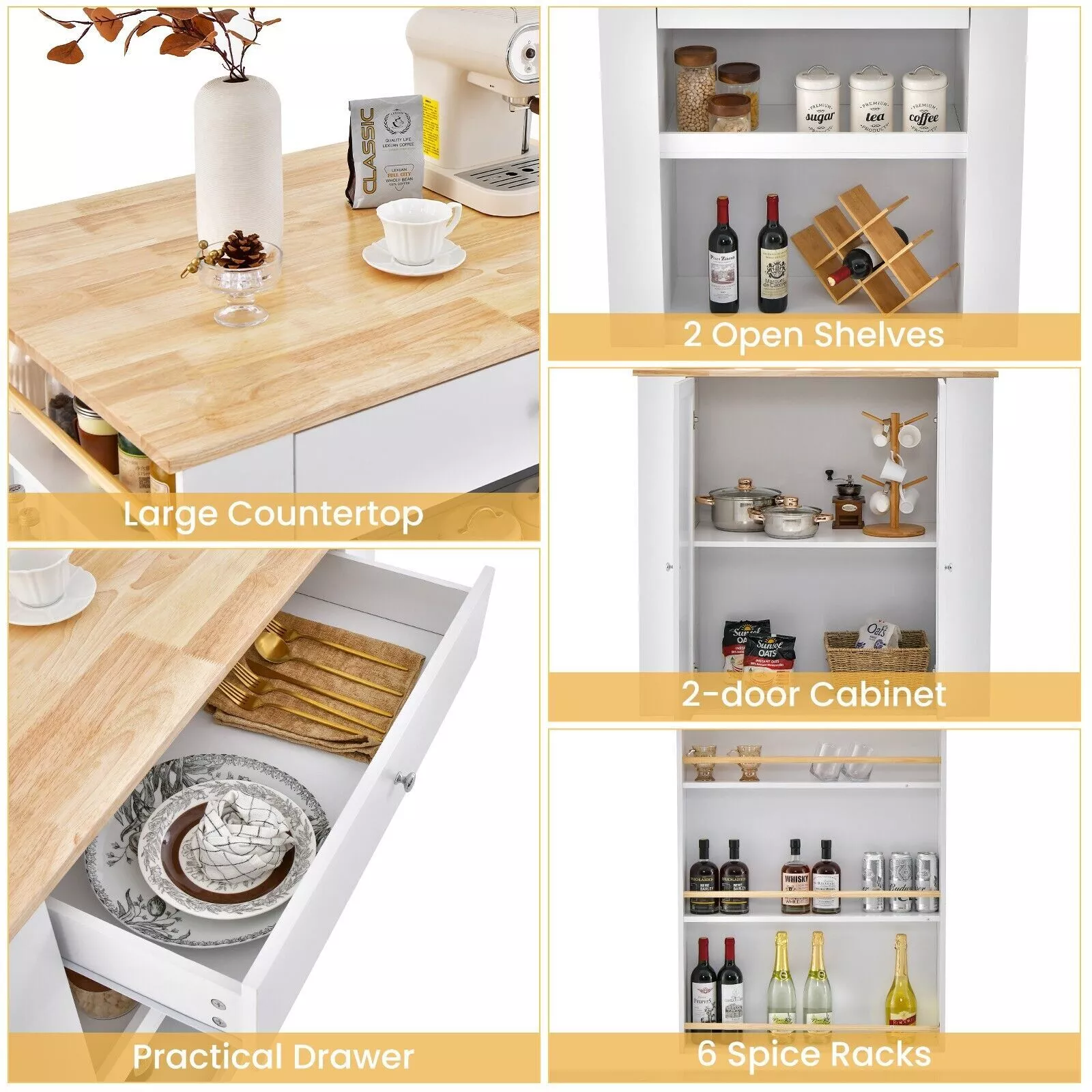 Bolton Kitchen Island With Seating - Image 3