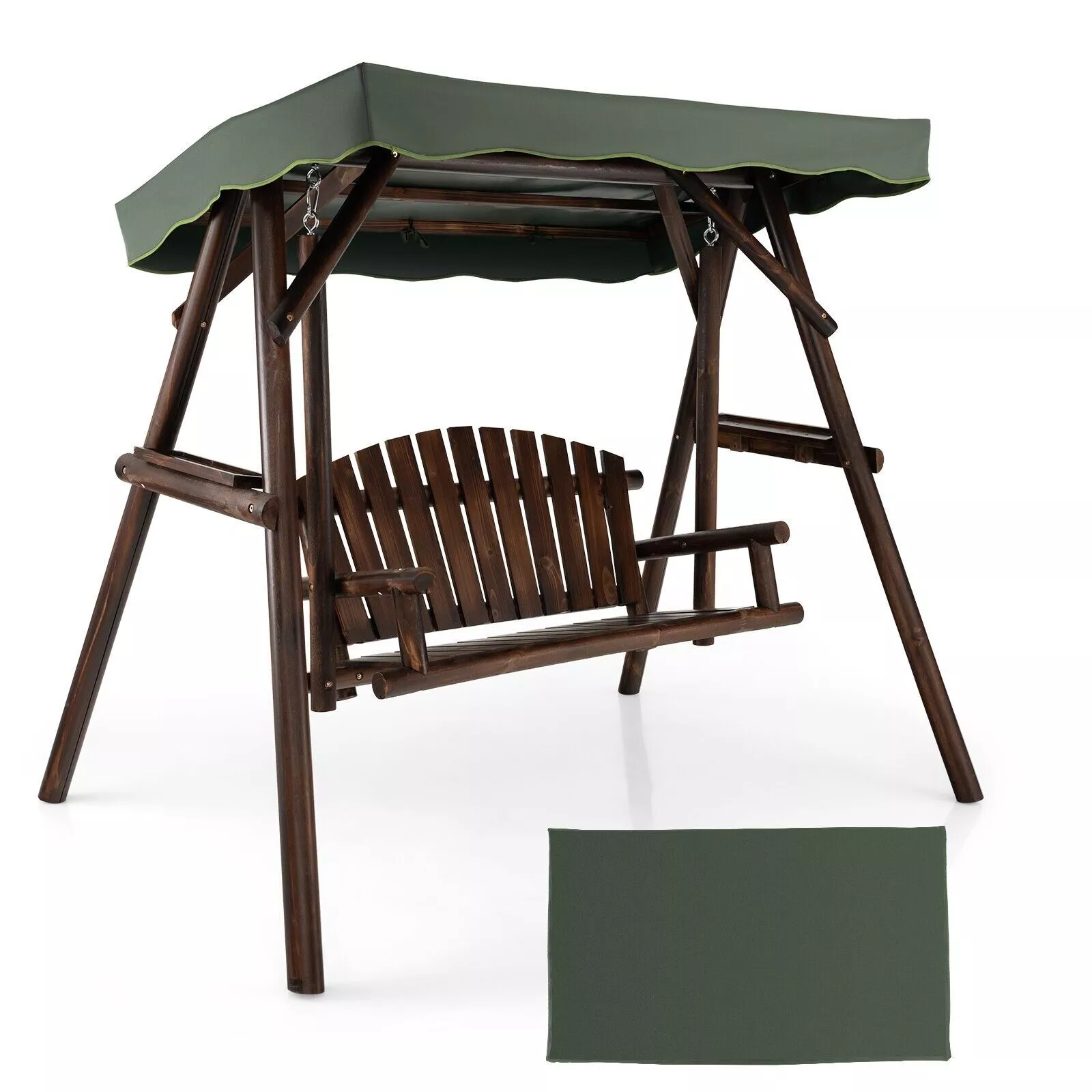 Bolton Outdoor Wooden Darden Swing Chair - Image 2
