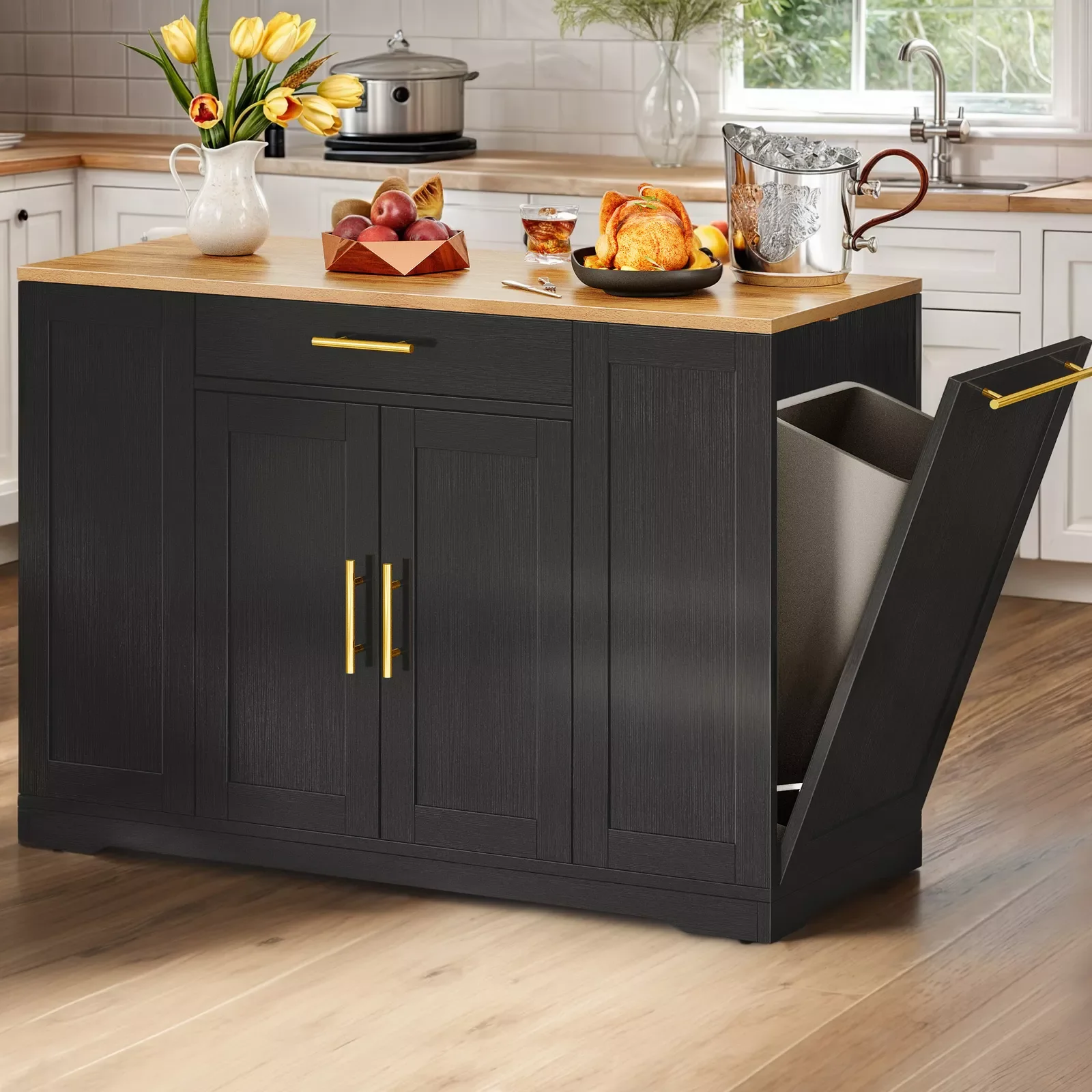 Boyle Kitchen Trash Can Cabinet
