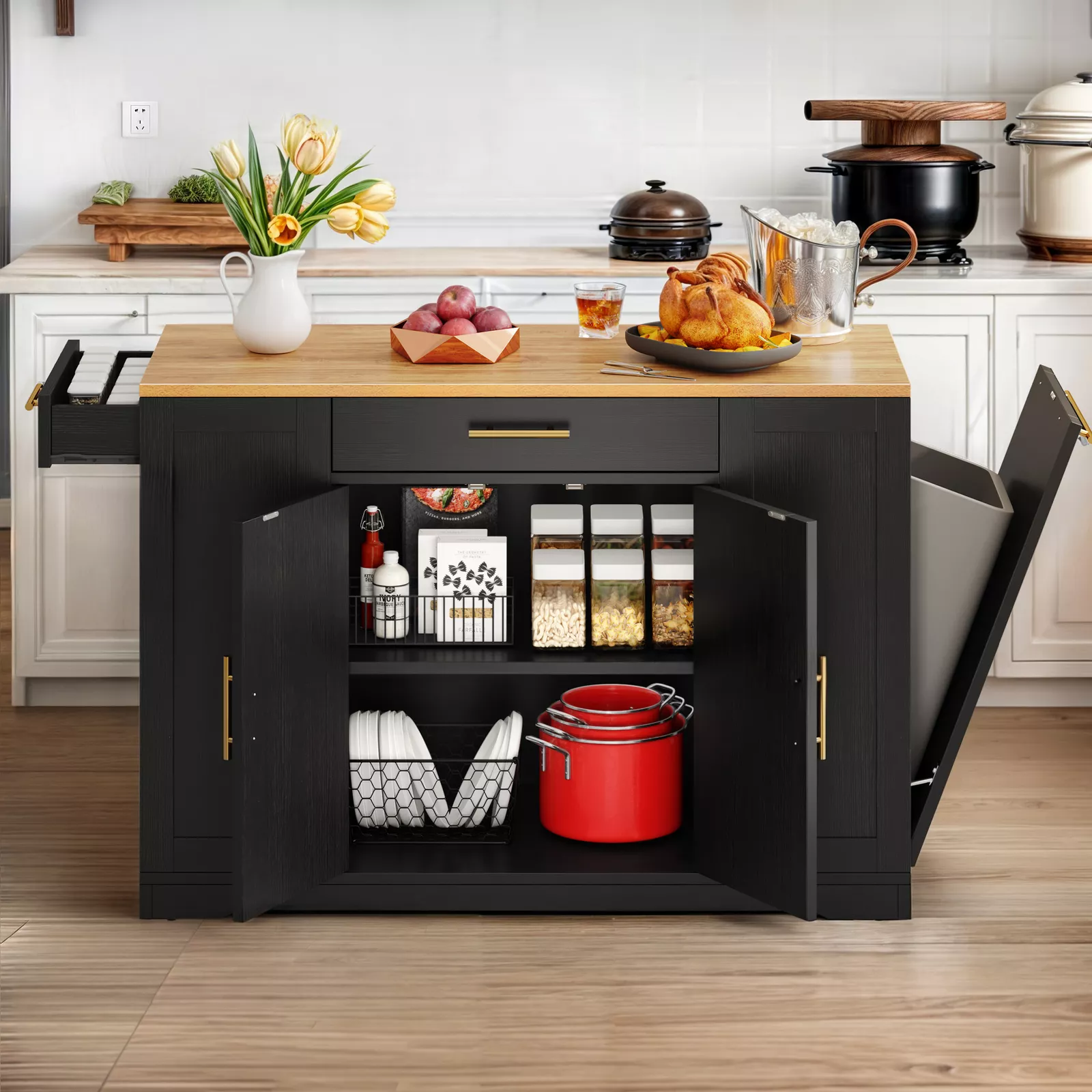Boyle Kitchen Trash Can Cabinet - Image 2